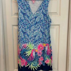 Lilly Pulitzer Blue and Pink Tropical Mini Dress